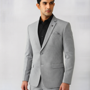 Men's Premium Light Grey Textured 2-Piece Suit 01008